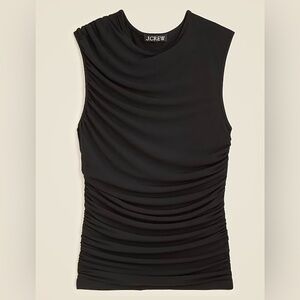 J.Crew Black Ruched Shell Jersey Top Size S NWT